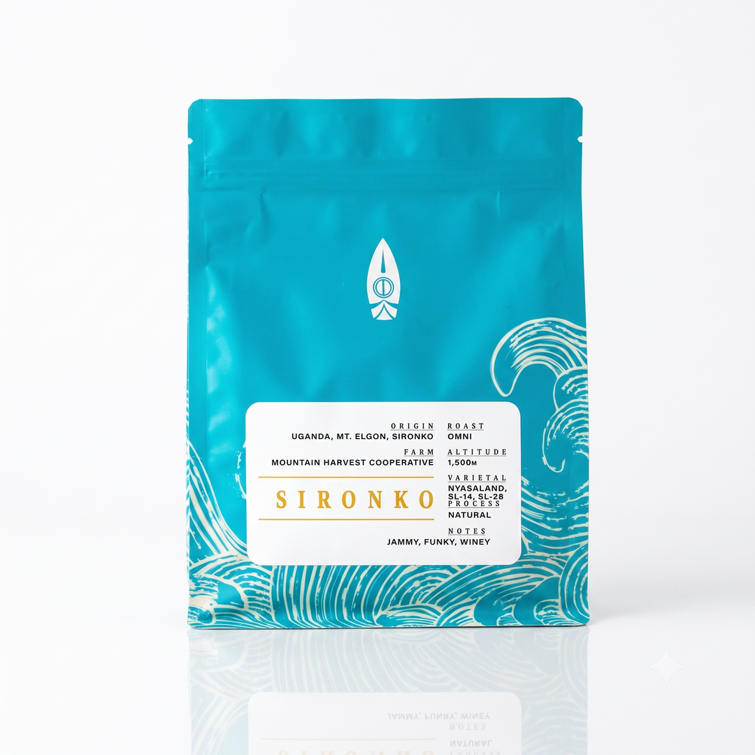 Bolsa de café Uganda Sironko tostado por Coffee and Coconuts con notas afrutadas y florales para V60, Chemex y Aeropress