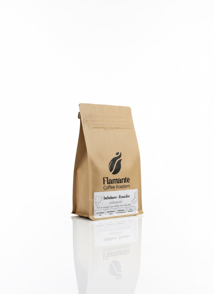 Café Ecuador Imbabura tostado por Flamante Coffee Roasters Alicante con notas de chocolate, naranja y bayas.