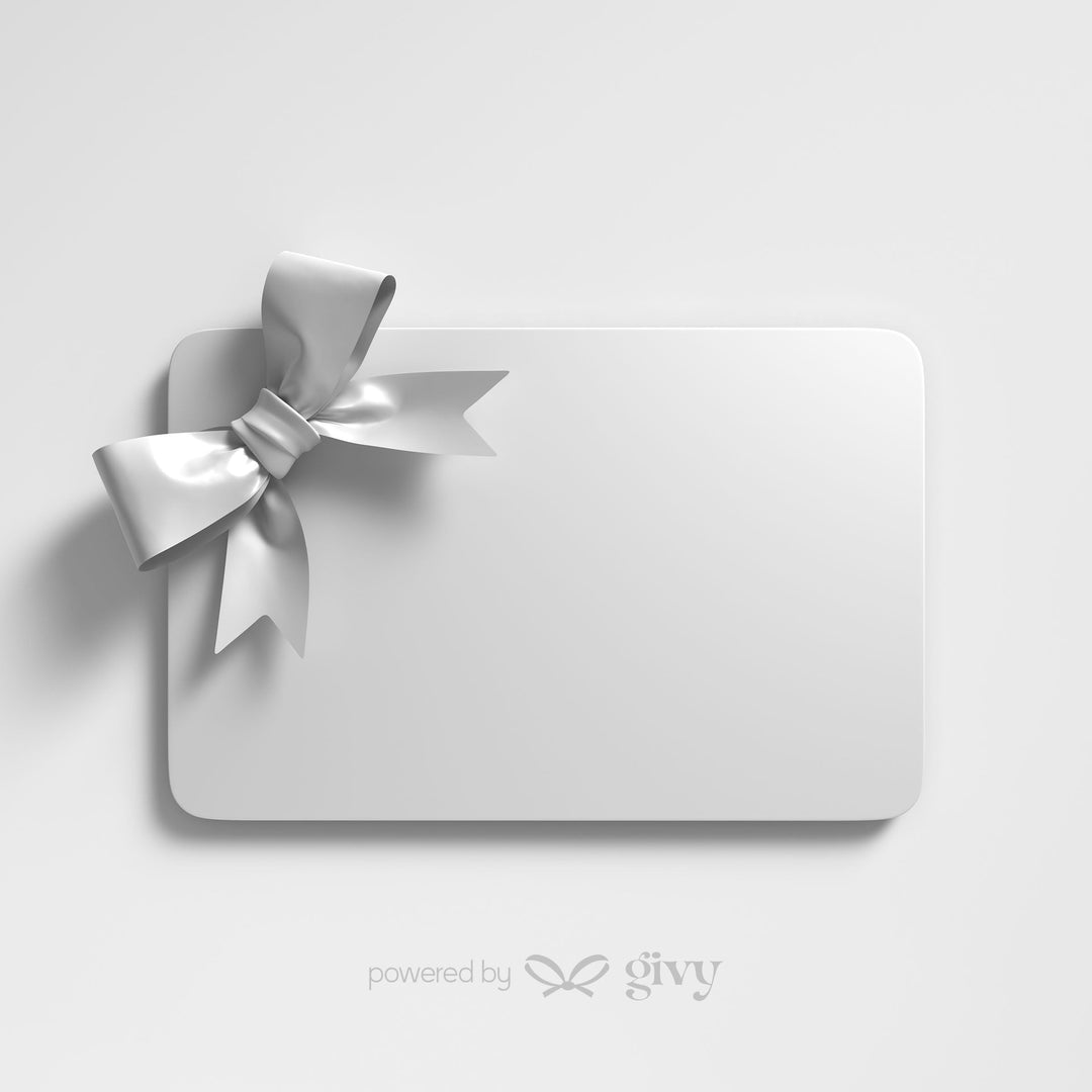 Tarjeta de regalo elegante con lazo plateado perfecta para cualquier ocasión especial